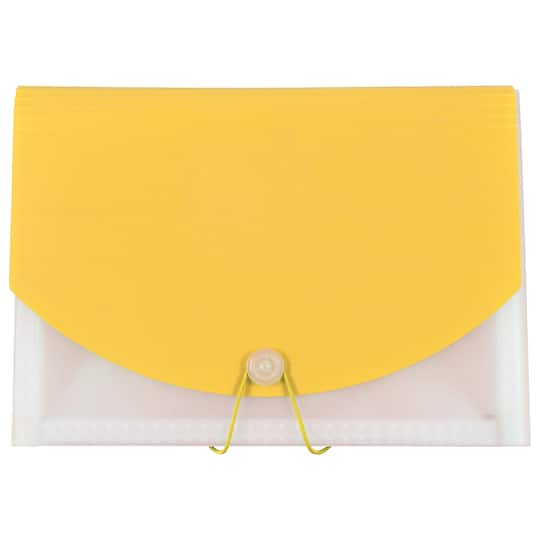 JAM Paper 9.5" x 13" Two-Tone Yellow Plastic Accordion Folder